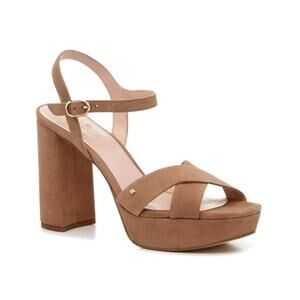 Kate Spade Delia Suede Platform Sandal sz 11 tan